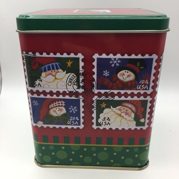 Santa's Workbench Square Canister Holiday Kitchen Decor Cookies Candy Jar 5.25" - Picture 3 of 11